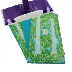 1 Reusable Wet Jet pad - Paisley Green with Teal Terry Cloth